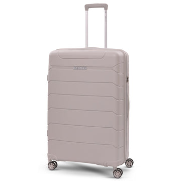 Aerolite Large 28in (100L) Lightweight Polypropylene Hard Shell Check-In Luggage Suitcase, 4 Dual Spinner Wheels, TSA Lock, Waterproof Pocket, Premium Travel Case - Cream